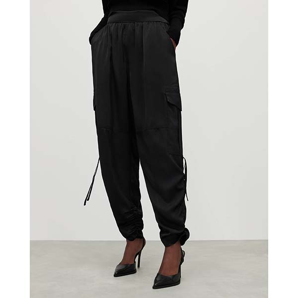 Allsaints Australia Womens Kaye Oversized Cargo Pants Black AU21-876